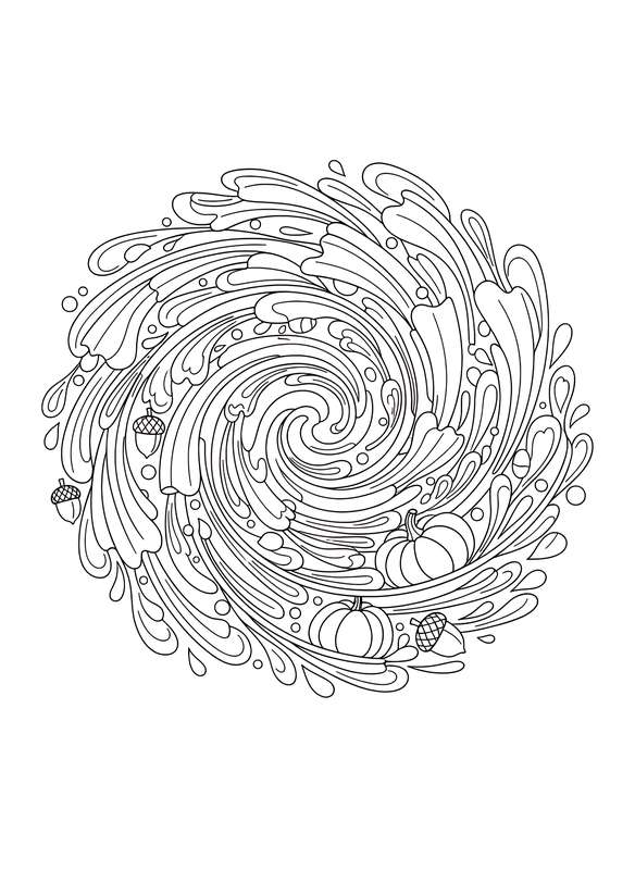 Autumn Color Fusion Swirl