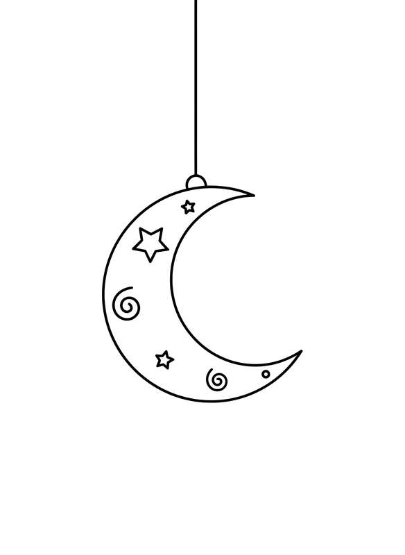 Serene Hanging Crescent Moon