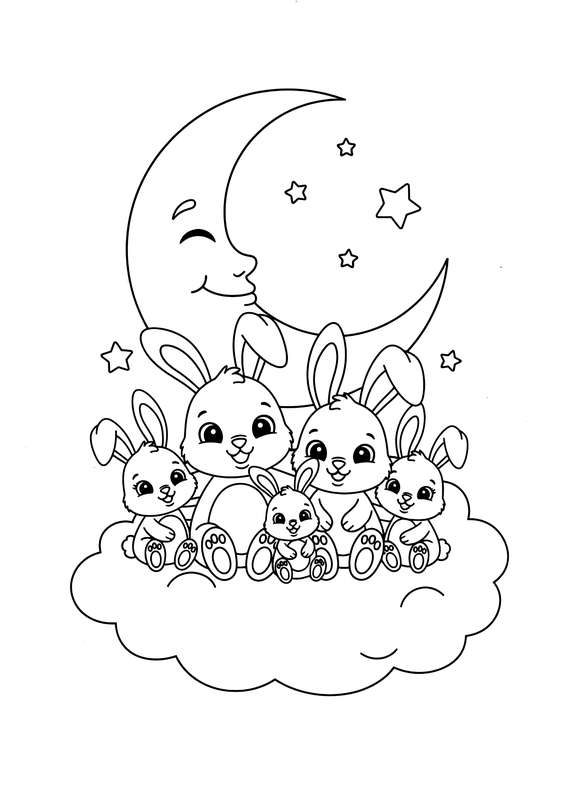 Moonlit Family Snuggles