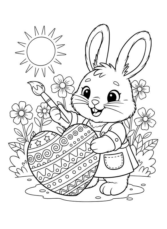 Bunny Paints a Heart Egg