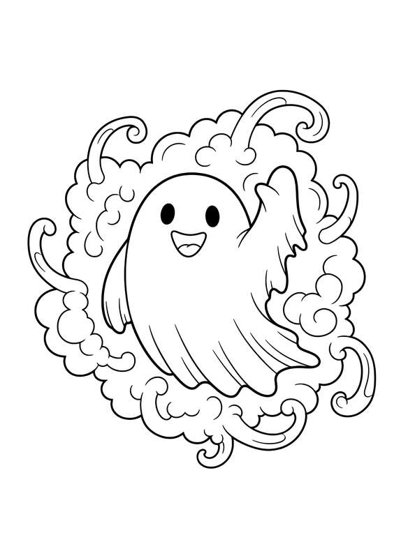Fluffy Friendly Ghost Greeting