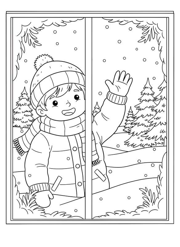 Window Watcher in the Snow