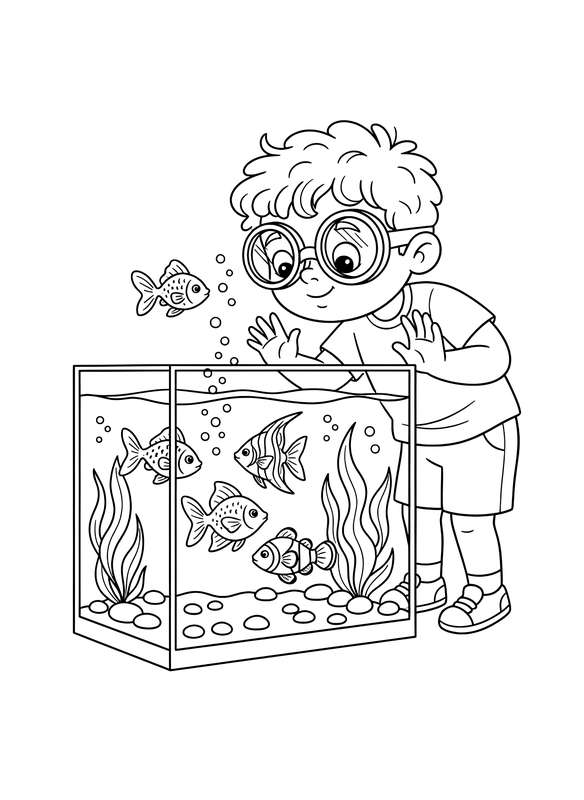 Kid's Curious Underwater Gaze