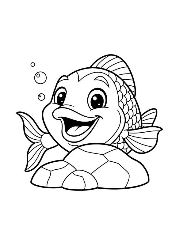 Peeking Fin Friend Behind the Rock