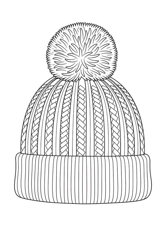 Fluffy Pom-Pom Hat Close-Up