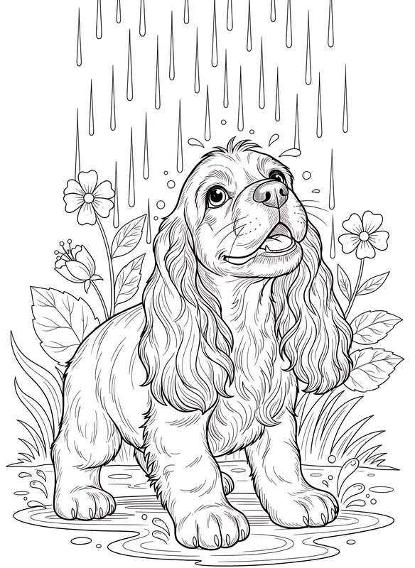 Cocker Spaniel in the Rain