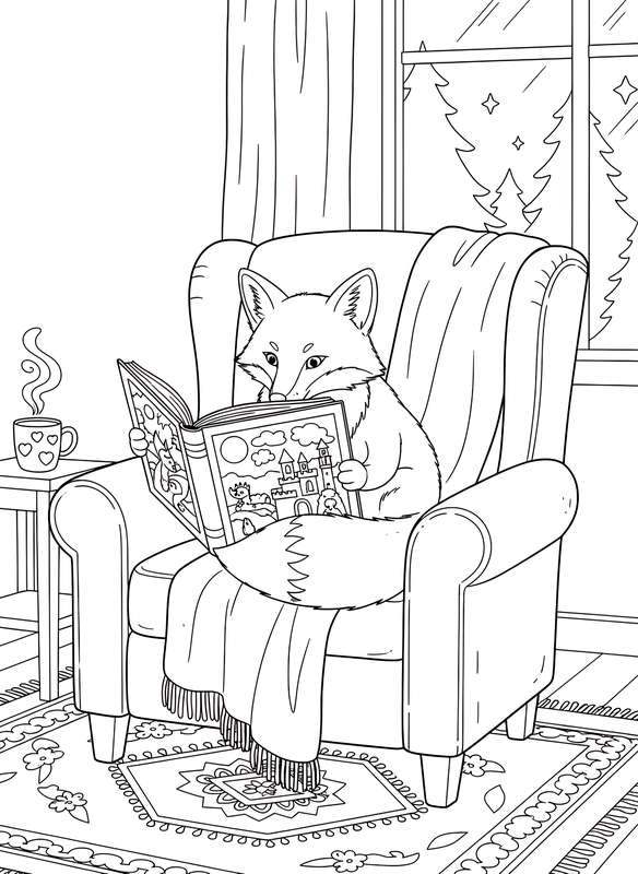 Cozy Reading Nook Fox