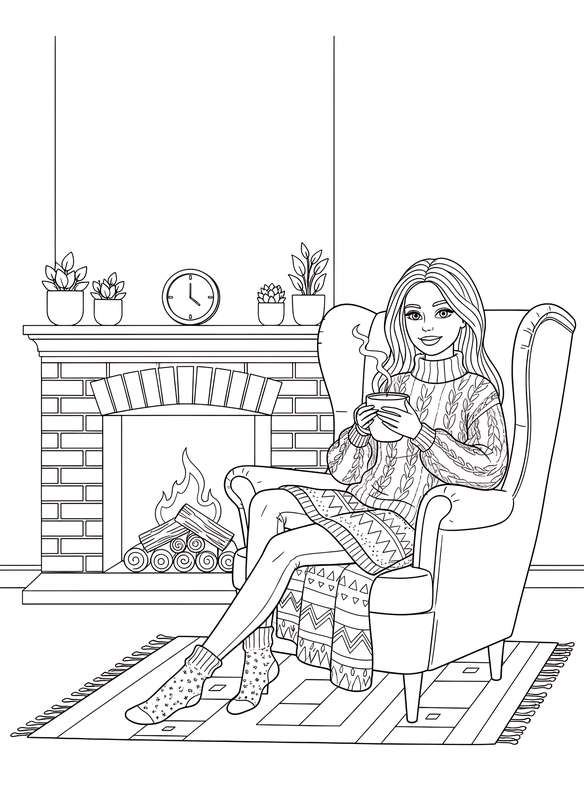 Cozy Fireplace Cocoa Break