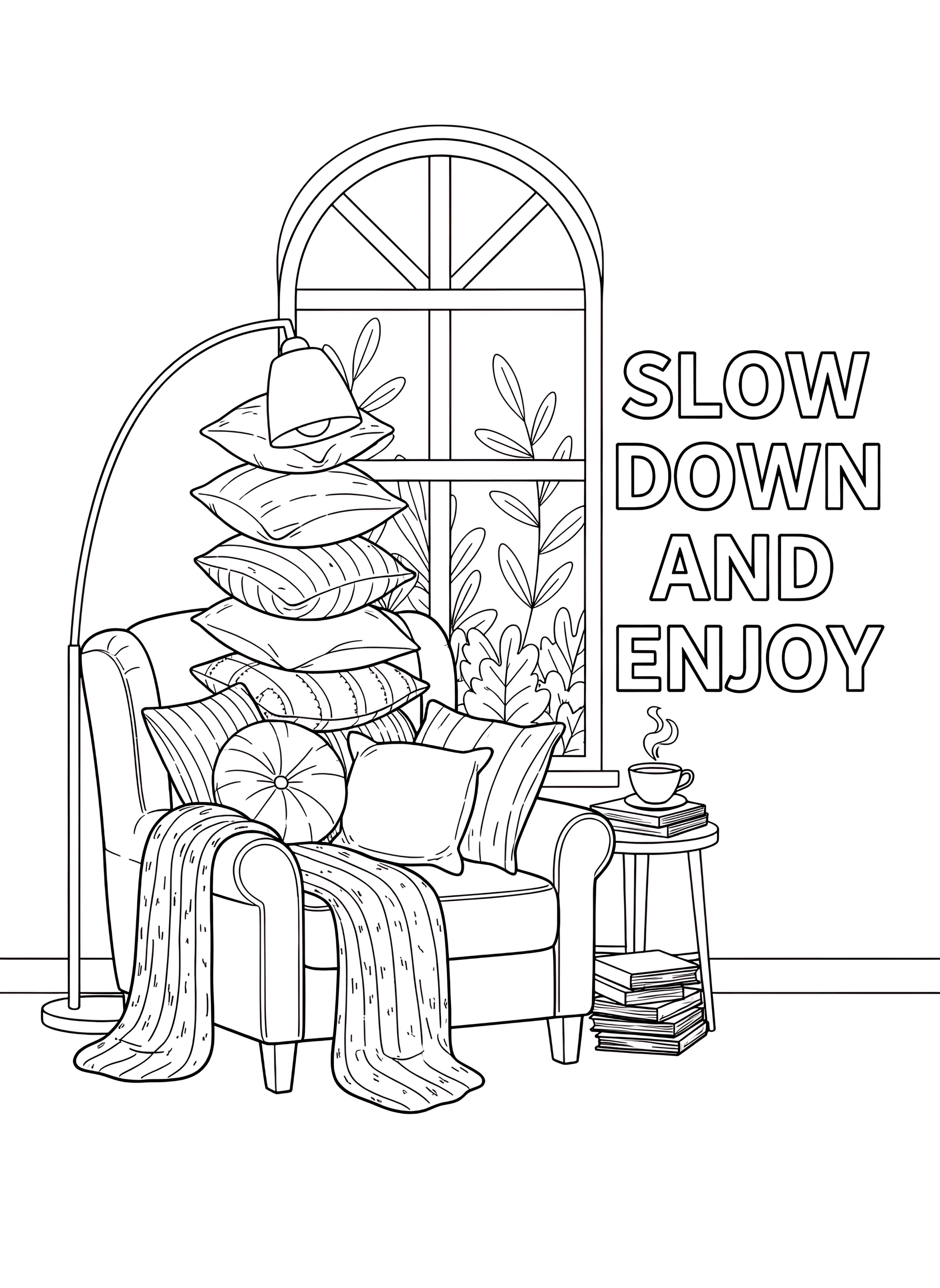 21 Free Cozy Chill Coloring Pages