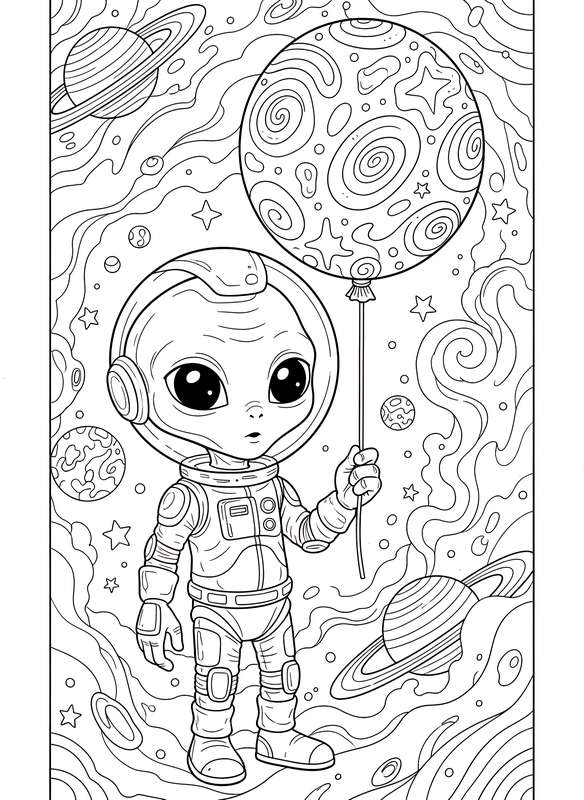 Alien Friend with Balloon