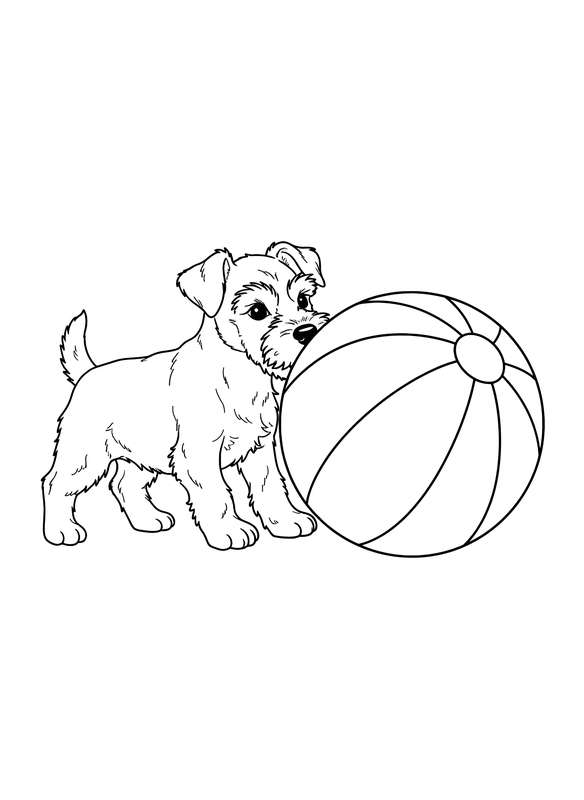 Schnauzer Meets Giant Ball