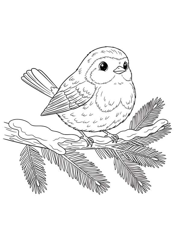 Frosty Robin on Evergreen