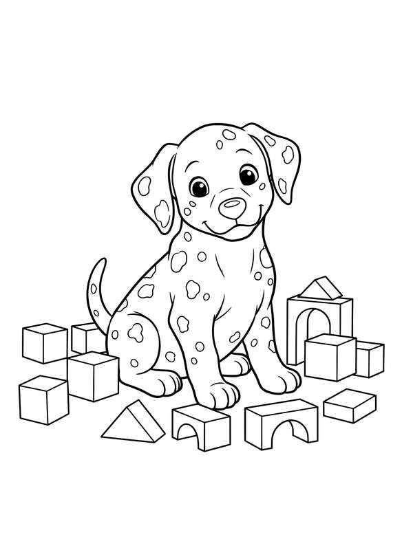 Dalmatian Among Blocks