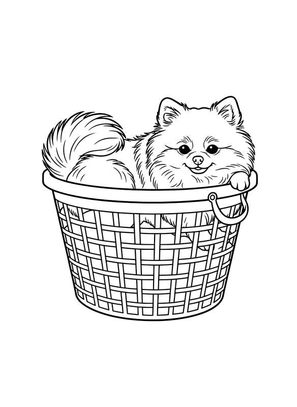 Pomeranian's Laundry Hideout