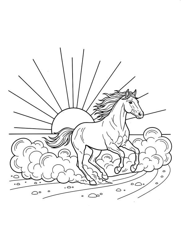 Galloping Horse at Sunset Dash