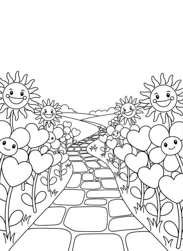 Sunny Heart Flower Garden Path