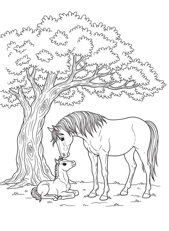 Tender Mare and Foal Moment