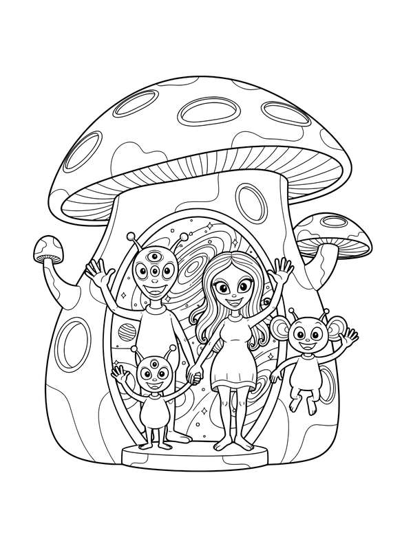 Happy Alien Family Home