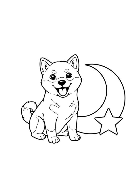 Shiba Under the Night Sky