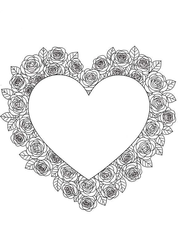 Heart of Roses Outline