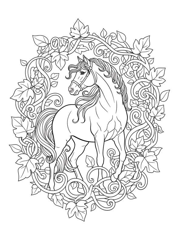 Vine-Wrapped Horse Profile Grace