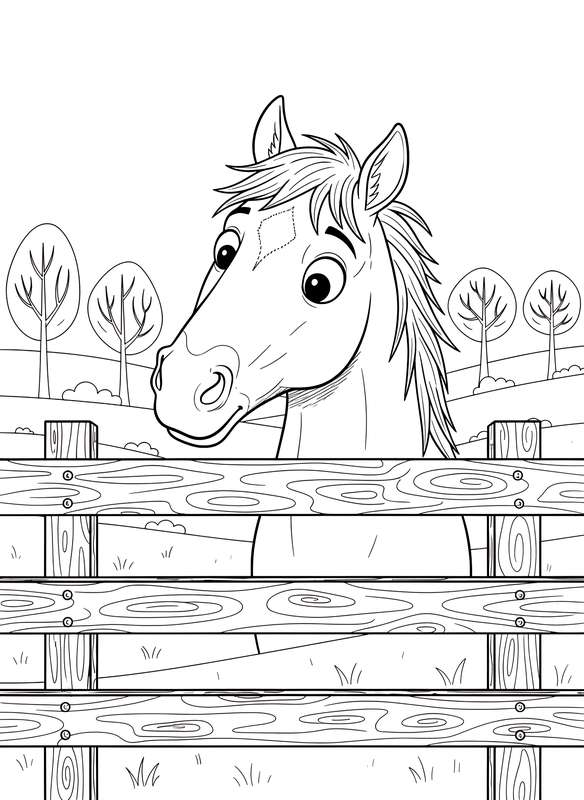 Curious Horse Fence Peek