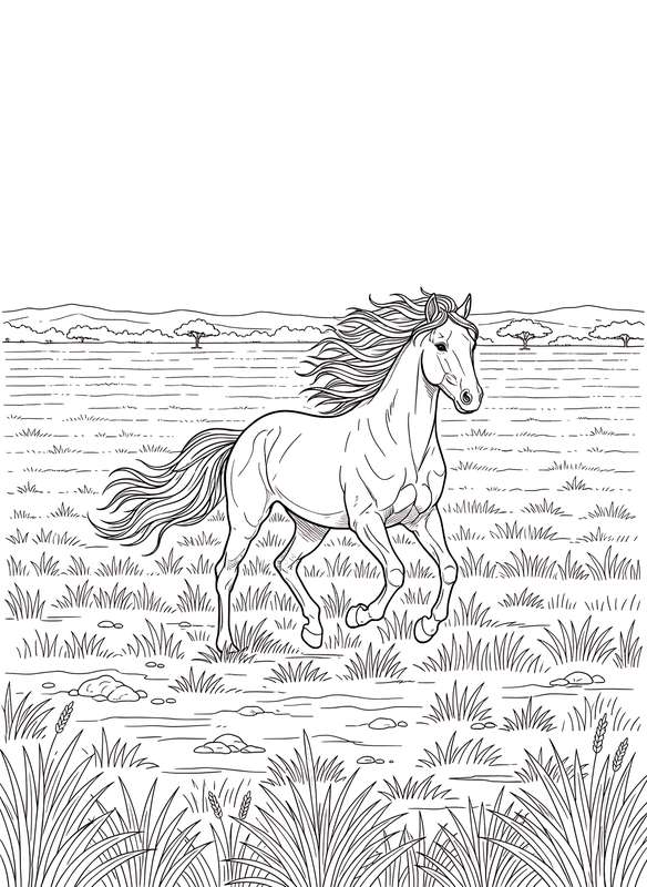 Free-Running Horse Plain Gallop