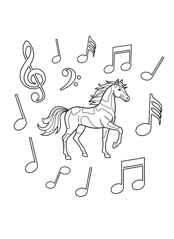 Musical Notes Horse Symphony
