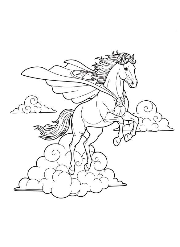 Superhero Horse Flying High