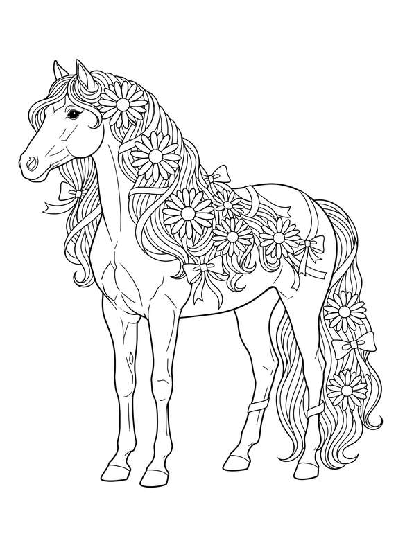 Daisy-Adorned Mane Elegance