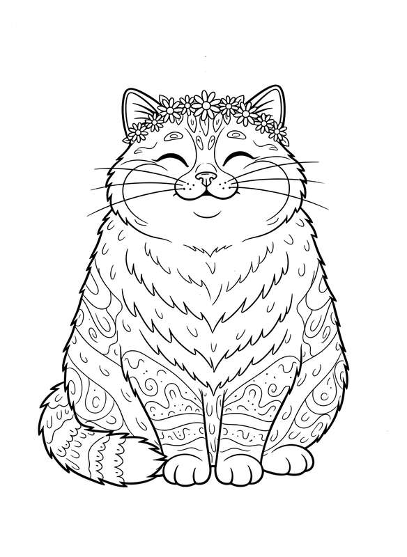 The Royal Daisy Crown Cat