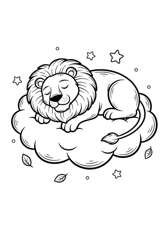 Cloud Nine Napping Lion