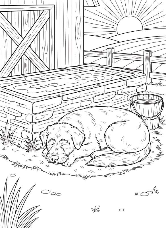 Dog's Peaceful Water Break