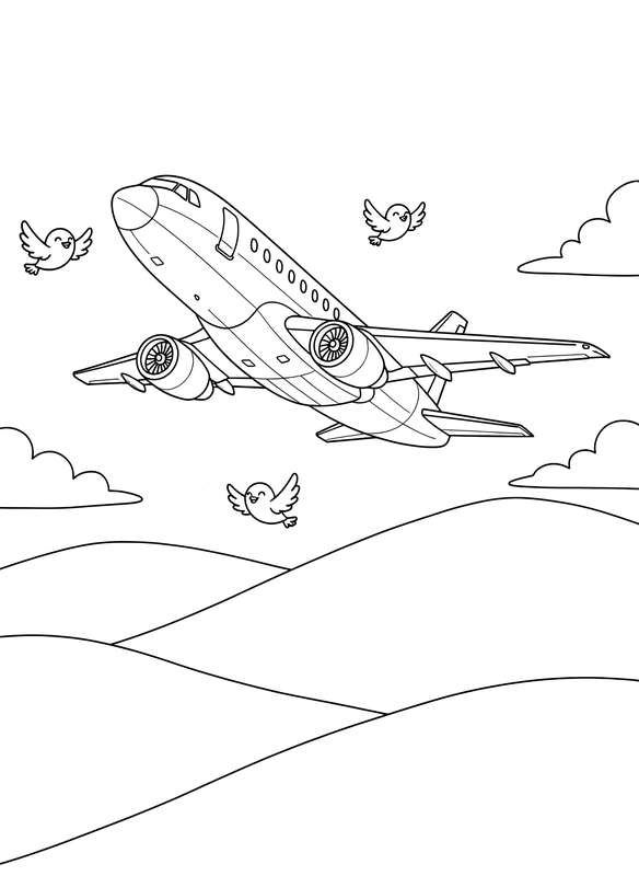 Jet Soars Over Emerald Hills