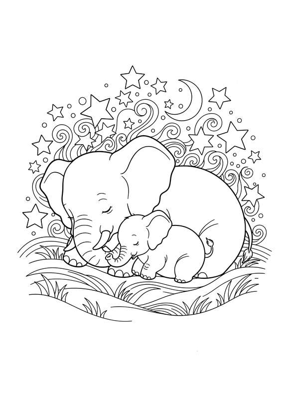 Starry Night Elephant Nap