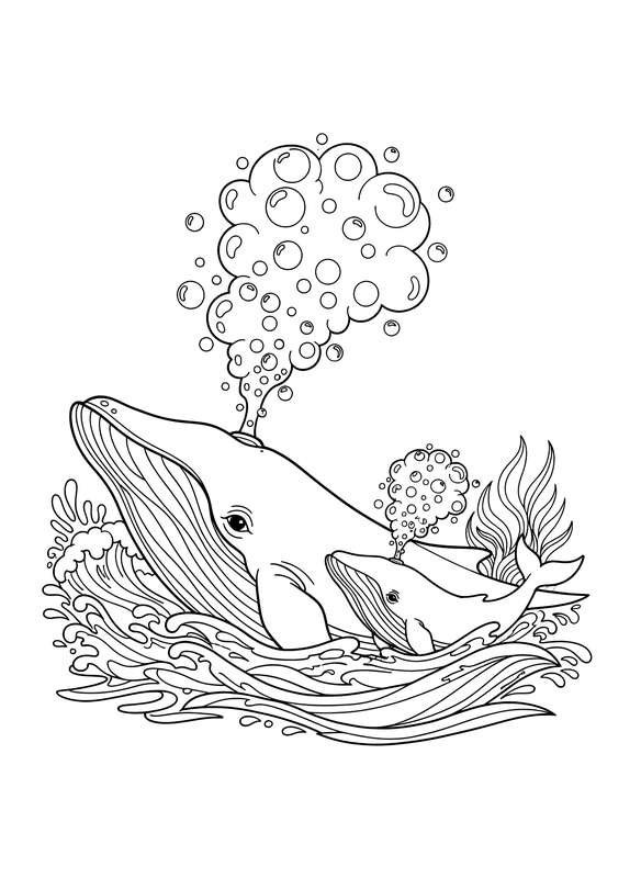 Baby Whale's First Bubbles