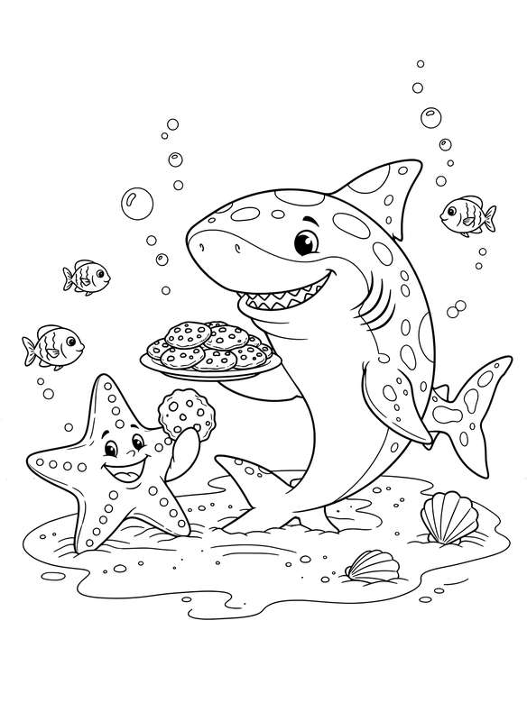 Shark's Cookie Break with Starfish