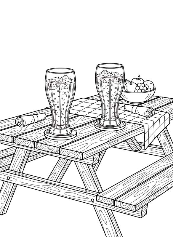 Bubbly Soda Break at the Picnic Table