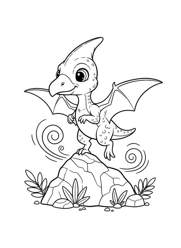 Baby Pterodactyl Takes Flight Lesson