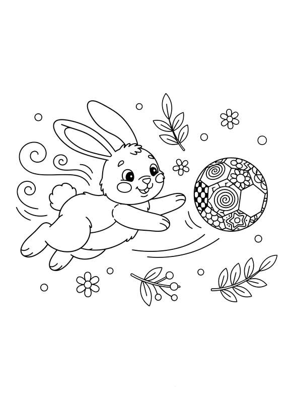 Zooming Bunny and Patterned Ball Fun