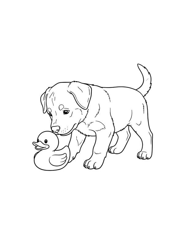 Rottie Nudges the Duck