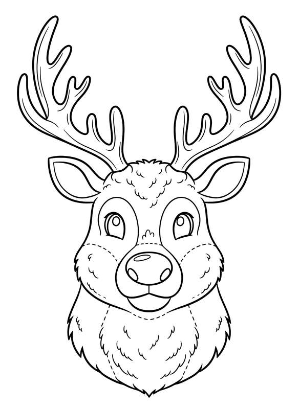 Plump Reindeer Head Close-Up