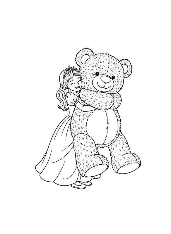 Hugging the Giant Teddy Bear