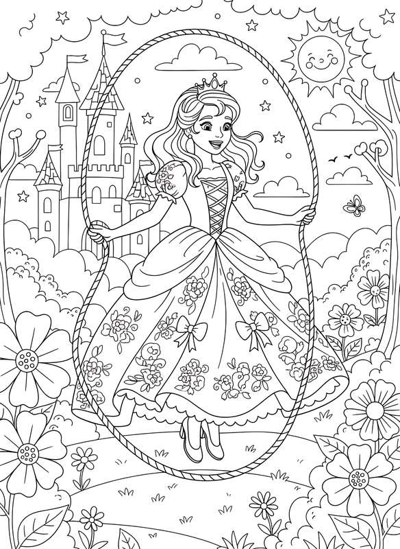 Rope Skipping Princess in Motion