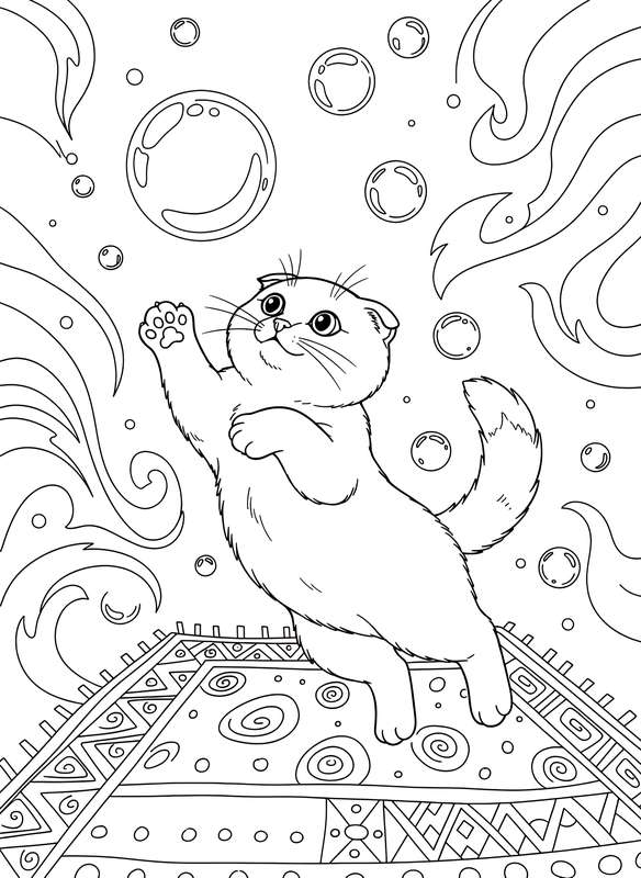 Bubble Chase: Scottish Fold Fun