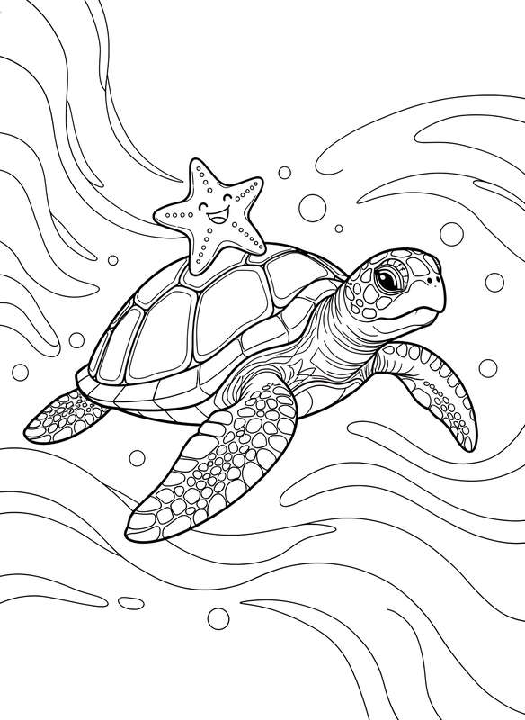 Starfish Ride on Turtle's Back