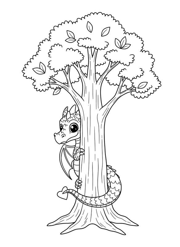 Shy Friend Behind the Oak