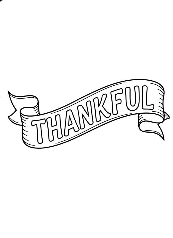 Softly Curved 'Thankful' Banner