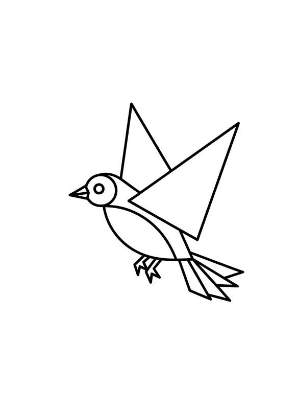 Triangular Flight: Abstract Bird Art