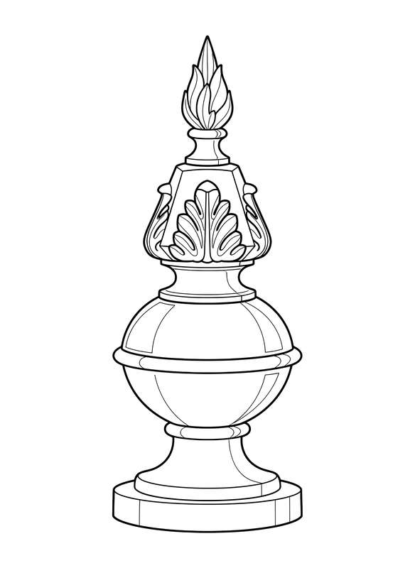 Sturdy Brass Finial Detail